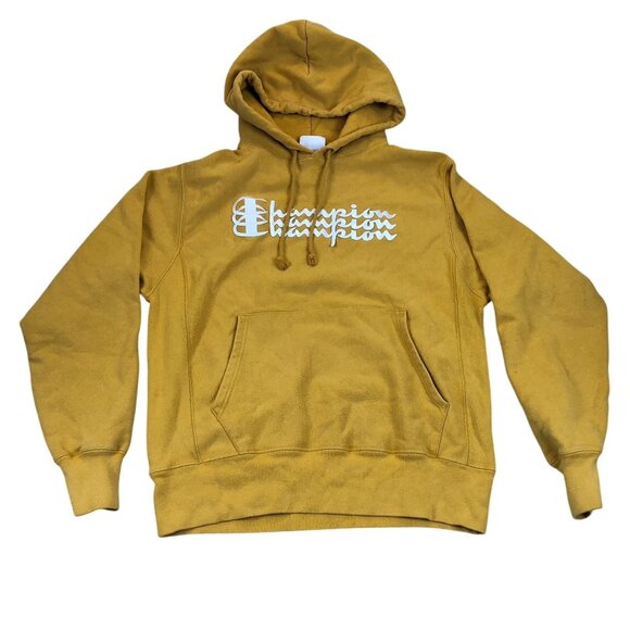 Champion Men's Reverse Weave Hoodie Sweatshirt Medium Reverse Weave Triple Scrip - Picture 1 of 11